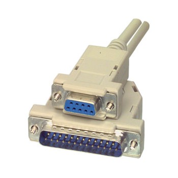 CABLE SERIE NULL MODEM DB9H DB25M 2M