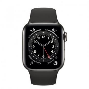 Apple Watch Series 6/ GPS/ Cellular/ 40mm/ Caja de Acero Inoxidable en Grafito/ Correa Deportiva Negra - Imagen 2