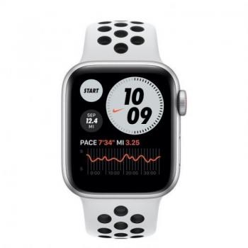 Apple Watch SE/ GPS/ Cellular/ 40mm/ Caja de Aluminio en Plata/ Correa Nike Deportiva Platino Puro y Negra - Imagen 2