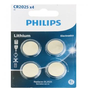 Pack de 4 Pilas de Botón Philips CR2025 Lithium/ 3V - Imagen 1