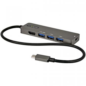 Adaptador Multipuertos USB-C - Docking Station USB Tipo C a HDMI 2.0b 4K de 60Hz (HDR10) - PD de 100W de Paso - Hub USB 3.0 de 4