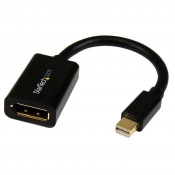 Cable de 0,2m Adaptador de Mini DisplayPort Macho a DisplayPort Hembra - Negro - Imagen 1