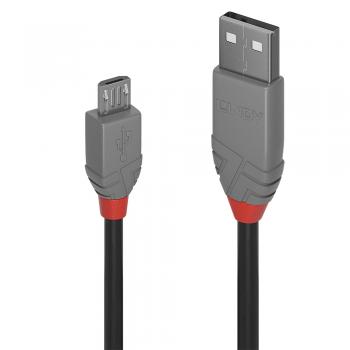 Anthra Line cable USB 2 m USB 2.0 USB A Micro-USB B Negro, Gris - Imagen 1