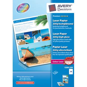 Premium Colour Laser, A4, 200g papel para impresora de inyección de tinta A4 (210x297 mm) Brillo 200 hojas Blanco - Imagen 1