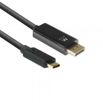 EW9826 adaptador de cable de vídeo 2 m USB Tipo C DisplayPort Negro - Imagen 1
