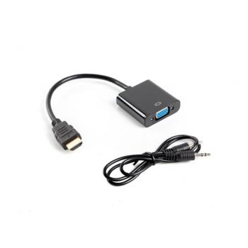 AD-0017-BK adaptador de cable de vídeo 0,2 m VGA (D-Sub) HDMI tipo A (Estándar) Negro - Imagen 1