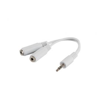 AD-0024-W cable de audio 0,1 m 3,5mm 2 x 3.5mm Blanco - Imagen 1
