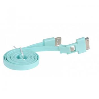 Cable USB 2.0 3GO C116/ MicroUSB Macho - Apple 30 Pines/ 1m/ Verde - Imagen 1