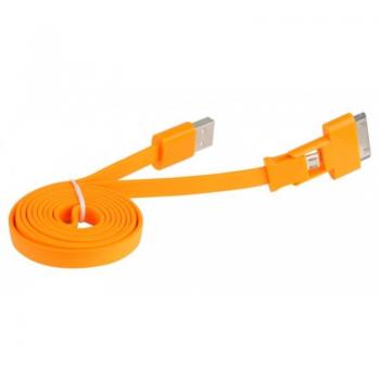 Cable USB 2.0 3GO C118/ MicroUSB Macho - Apple 30 Pines/ 1m/ Naranja - Imagen 1