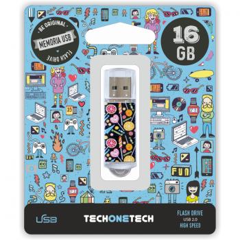 TEC4001-16 unidad flash USB 16 GB USB tipo A 2.0 Multicolor - Imagen 1