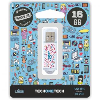 TEC4003-16 unidad flash USB 16 GB USB tipo A 2.0 Multicolor - Imagen 1