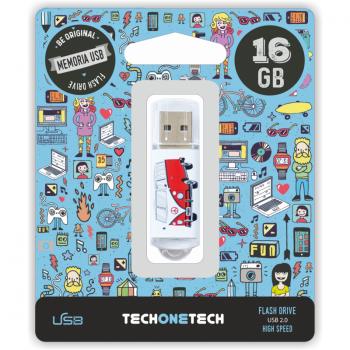 TEC4004-16 unidad flash USB 16 GB USB tipo A 2.0 Multicolor - Imagen 1