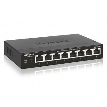 GS308T Gestionado L2 Gigabit Ethernet (10/100/1000) Negro - Imagen 1