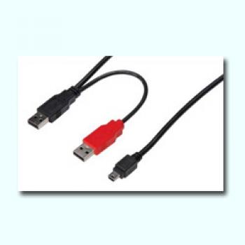 CABLE MINI USB 2.0 5 PIN(M) - 2X USB A(M) 1 M - Imagen 1