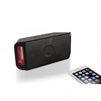SON36_01 - Altavoz Bluetooth con USB/MicroSD MP3 Player y Radio, color negro Sistema de altavoz portátil 2.1 Negro, Rojo 6 W - I