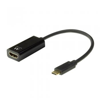 EW9822 adaptador de cable de vídeo 0,15 m USB Tipo C HDMI tipo A (Estándar) Negro - Imagen 1
