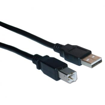 Cable impresora USB A a USB B 3 metros negro - Imagen 1