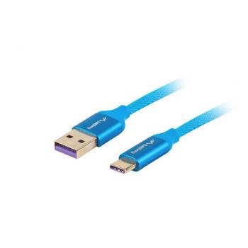 CABLE USB LANBERG 2.0 MACHO/USB C MACHO 5A 1M AZUL - Imagen 1