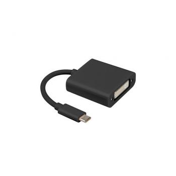 ADAPTADOR USB LANBERG USB-C M 3.1 A DVI-I H (24+5) DUAL LINK 15CM NEGRO - Imagen 1