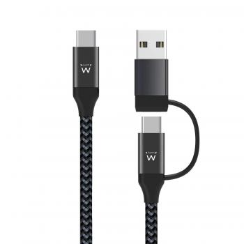 EW9918 cable USB 1 m USB 3.2 Gen 1 (3.1 Gen 1) USB C Negro - Imagen 1