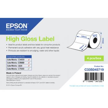 High Gloss Label - Die-cut Roll: 102mm x 152mm, 800 labels - Imagen 1