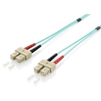 255322 cable de fibra optica 2 m SC OM3 Turquesa - Imagen 1