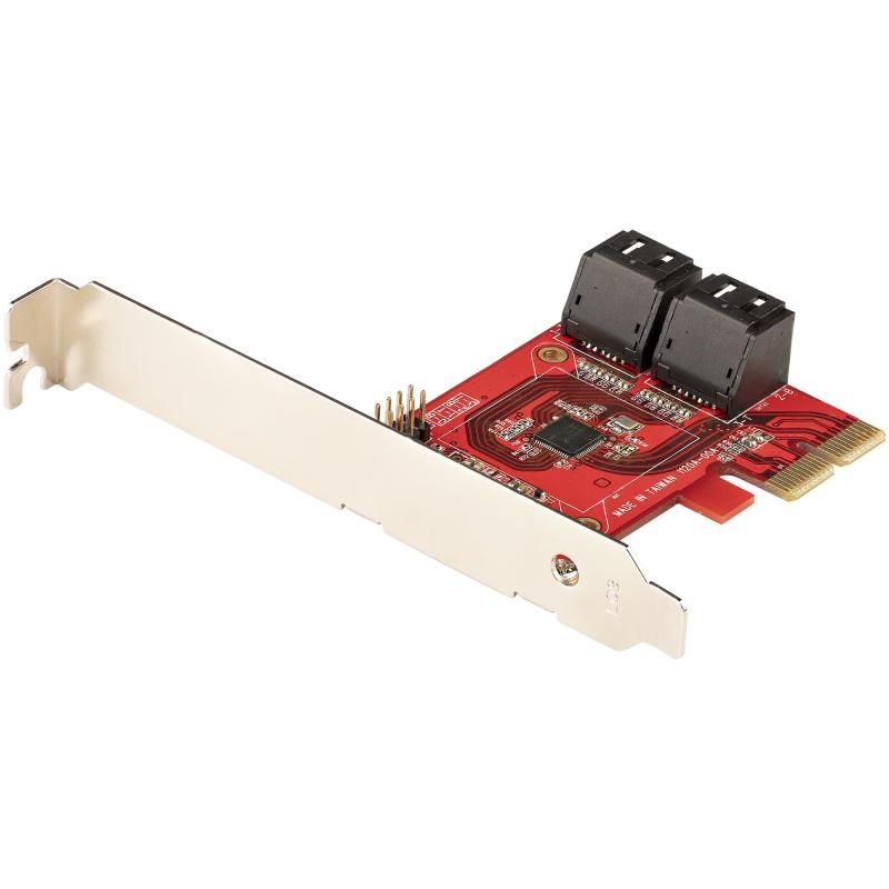 Tarjeta PCIe Controladora SATA de 4 Puertos - Tarjeta de Expansión PCI Express SATA - 6Gbps - Perfil Bajo/Completo - Conectores 