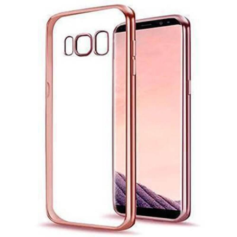 Carcasa Samsung Galaxy S8 Transparente con marco rosa - Imagen 1