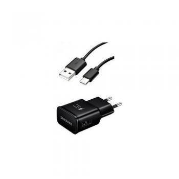 Cargador Samsung con cable USB-C negro EP-TA20EBE + EP-DG950 - Imagen 1