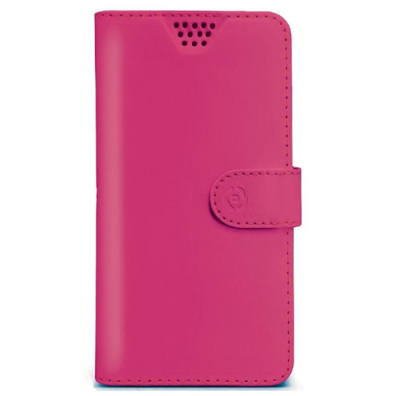 Funda Celly universal XXL tipo libro rosa para móviles de 5,7" - Imagen 1