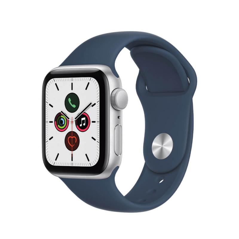 Apple Watch SE 2021 GPS 44mm Aluminio Plata y correa deportiva Azul Abismo - Imagen 1