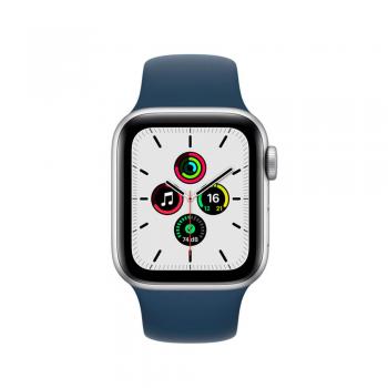 Apple Watch SE 2021 GPS 44mm Aluminio Plata y correa deportiva Azul Abismo - Imagen 2