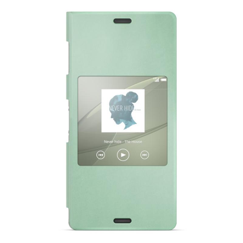 Funda verde con ventana para Sony Xperia Z3 - Imagen 1