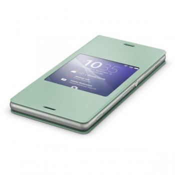 Funda verde con ventana para Sony Xperia Z3 - Imagen 2