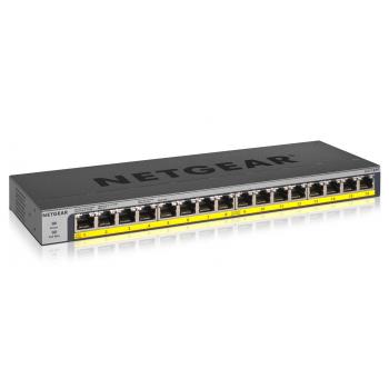 GS116PP No administrado Gigabit Ethernet (10/100/1000) Energía sobre Ethernet (PoE) Negro - Imagen 1