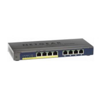 GS108PP No administrado Gigabit Ethernet (10/100/1000) Energía sobre Ethernet (PoE) Negro - Imagen 1