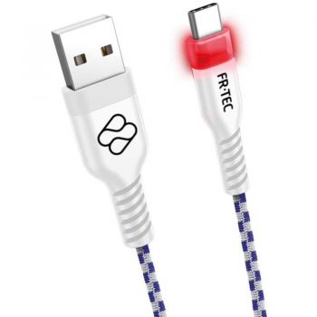 Cable USB 2.0 Blade FR-TEC Premium LED para PS5/ USB Tipo-C Macho - USB Macho/ 3m/ Blanc - Imagen 1
