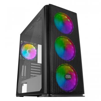 MCPRO Caja PC Gaming XL E-ATX Cristal Templado 4xVentilador RGB Negro - Imagen 1