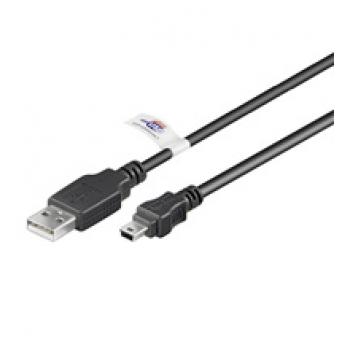USB MINI-B 5 pin 300 Cert 3m cable USB Mini-USB B USB A Negro - Imagen 1