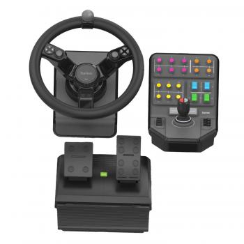 G Heavy Equipment Bundle Farm Sim Controller Negro USB Volante + Pedales Analógico/Digital - Imagen 1