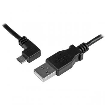 Cable de 0,5m Micro USB Acodado a la Izquierda para Carga y Sincronización de Smartphones o Tablets - Imagen 1