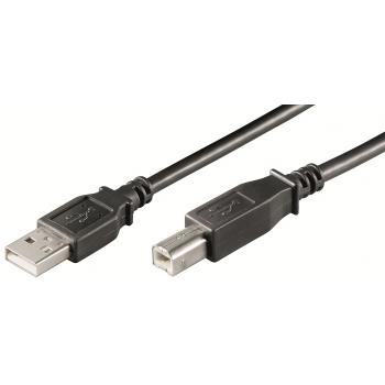 EW-UAB-030 cable USB 3 m USB 2.0 USB A USB B Negro - Imagen 1