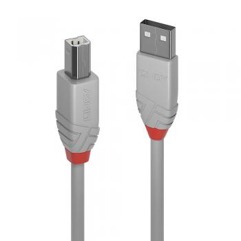 36681 cable USB 0,5 m USB 2.0 USB A USB B Gris - Imagen 1