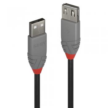 36705 cable USB 5 m USB 2.0 USB A Negro, Gris - Imagen 1