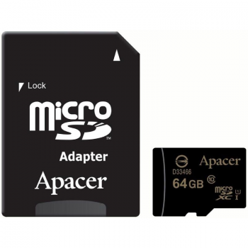 Tarjeta de Memoria Apacer 64GB microSD XC UHS 1 con Adaptador/ Clase 10/ 80MBs - Imagen 1