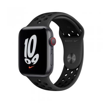 Apple Watch SE Nike (GPS + Cellular) 44mm Aluminio Gris espacial y correa deportiva Antracita negra - Imagen 1