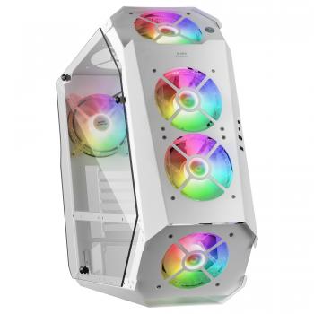 MC51W Caja PC Gaming ATX Doble Cristal Templado 5xVentilador RGB Blanco - Imagen 1