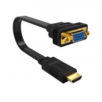 EW9869 adaptador de cable de vídeo 0,15 m HDMI tipo A (Estándar) VGA (D-Sub) Negro - Imagen 1