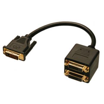 DVI Splitter Cable cable DVI 0,18 m DVI-D Negro - Imagen 1