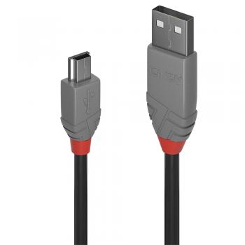 36724 cable USB 3 m USB 2.0 USB A Mini-USB B Negro - Imagen 1